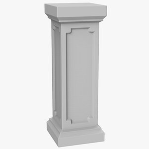 Square Baroque Column 3D model