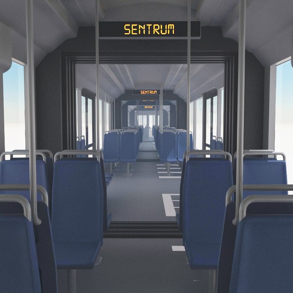 3d model low-floor light rail vehicle