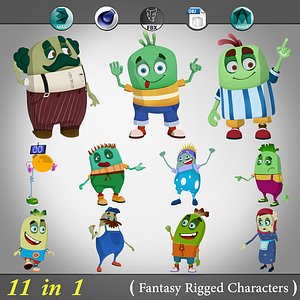 11 in 1 ( Fantasy Rigged Cartoon Character ) :