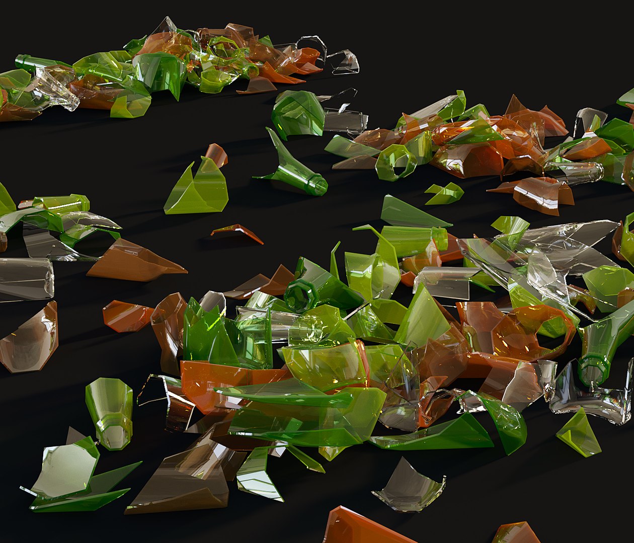 3D Model Bottle Fragments Piece - TurboSquid 1403191