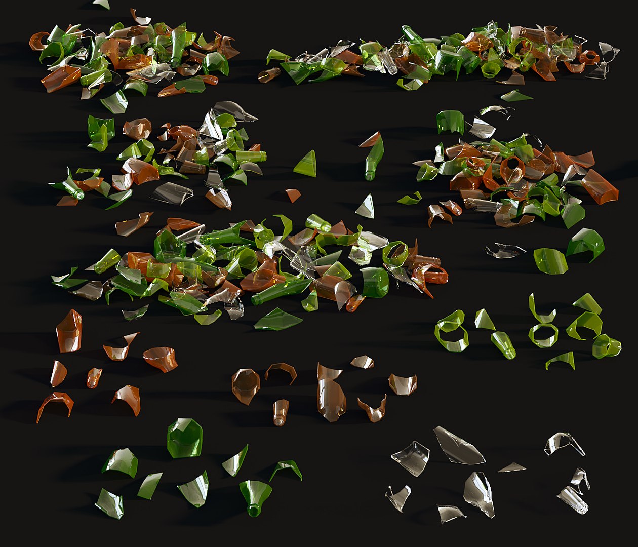 3D Model Bottle Fragments Piece - TurboSquid 1403191