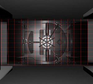 3d high-tech vault safe locking model
