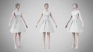 Dress 33 Aqua Meadow Mosaic 3D model