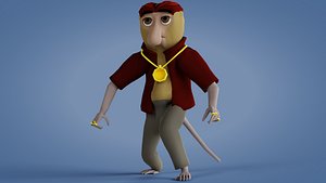 Animated Cartoon Proboscis  Monkey