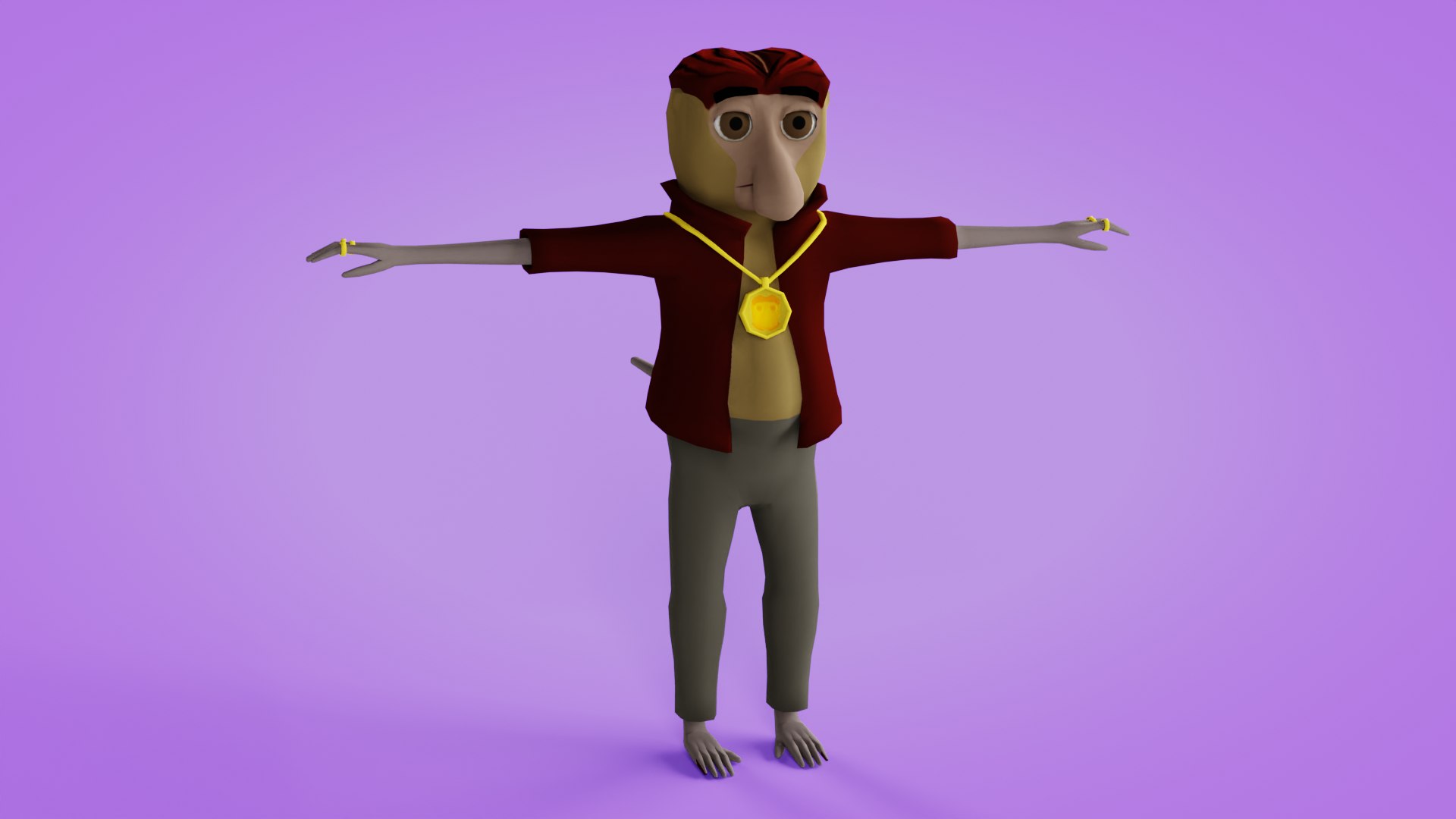 3D Animated Cartoon Proboscis Monkey - TurboSquid 2218033