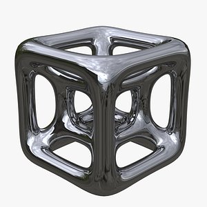 3D Silver Complex Cage model