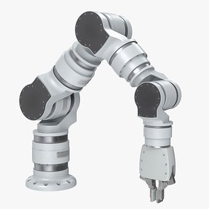 3D Robotic Arm 3 White Parallel Gripper model