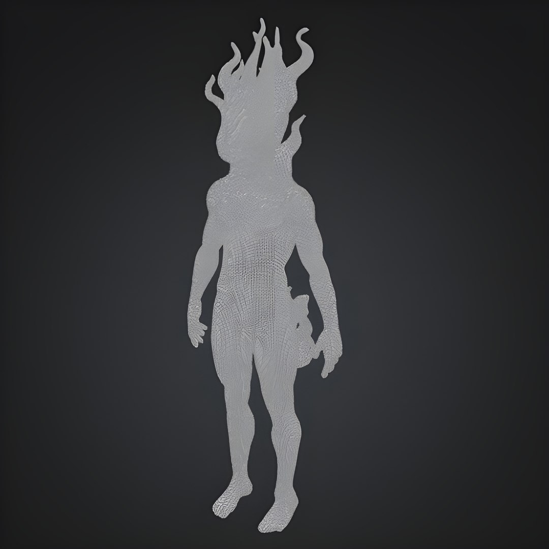 Flame Sentinel - Elemental Fire Being Statue 3D Model - TurboSquid 2297032