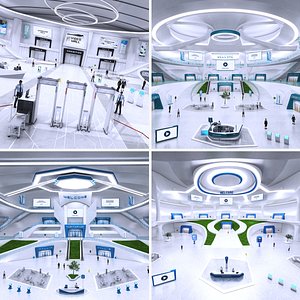 Futuristic E-Congress Lobby Collection 4 in 1