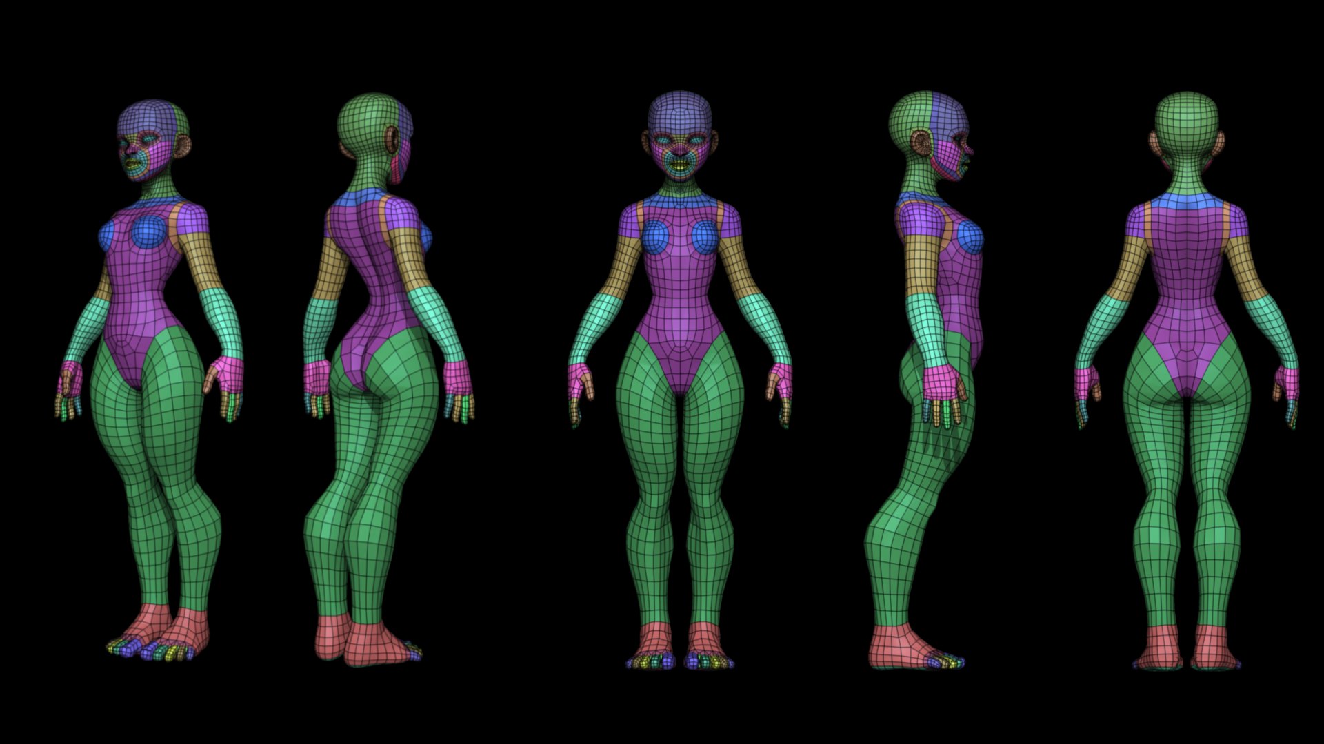 3D Stylized Male And Female Base Meshes V2 Model - TurboSquid 2374816