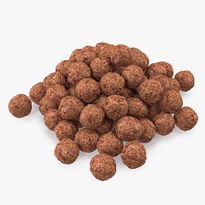 3D Cereal Chocolate Balls Pile