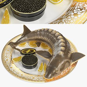 Caviar Plated Sturgeon Serving