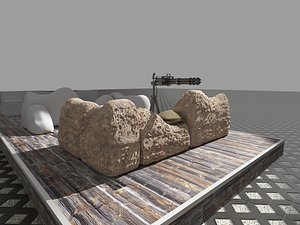 trench barricade gun 3D model