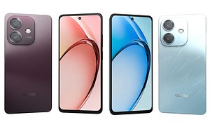 OPPO A3x Nebula Red And Ocean Blue 3D