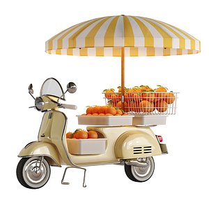 3D Retro Citrus Scooter Cart model