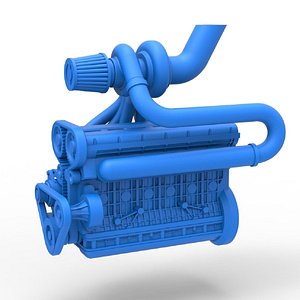 Diecast Turbo straight-six engine Scale 1 to 25 model