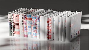 3D Assorted Of Design Book Set model