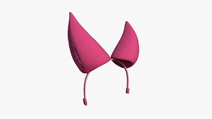 3D Furry Ears Tiara H02 Pink - Headband Character Design
