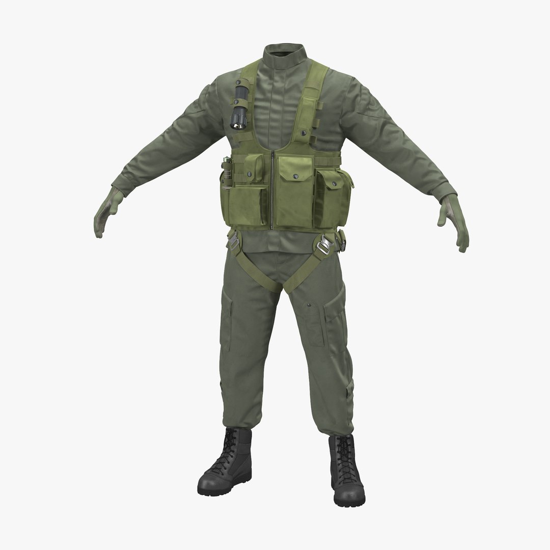 US Helicopter Pilot Uniform 2 3D model preview