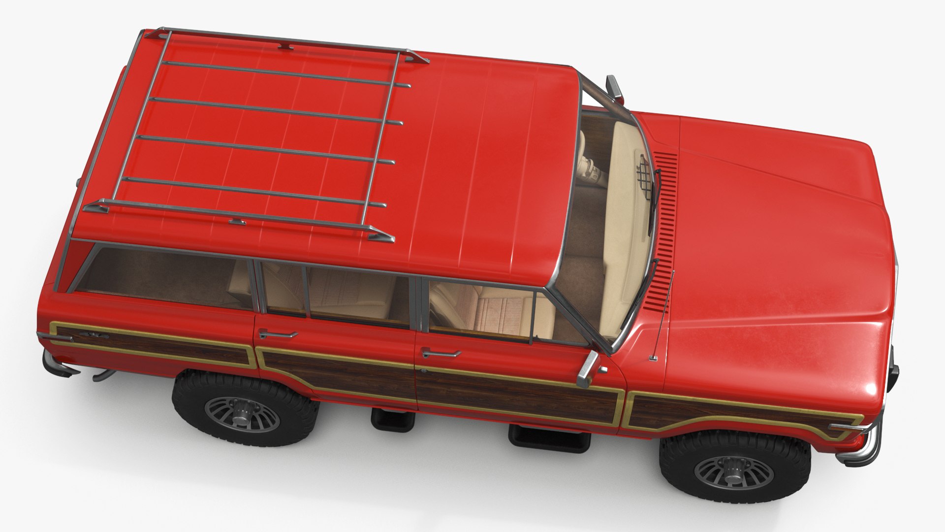 3D Model Vintage Utility SUV Wood Panels Red Simplified - TurboSquid ...