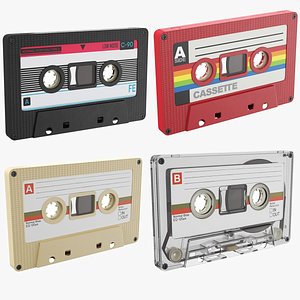 Four Cassette Tapes 3D model