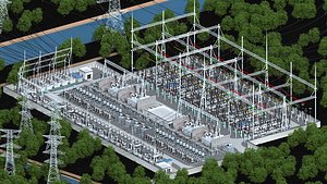 Electrical Substation model 2Electrical Transformer 3D Models 3D model