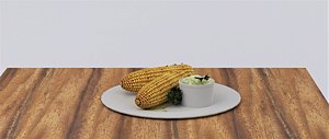 3D corn potato dip model