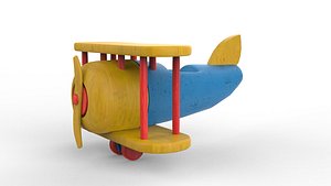 Wooden Airplane Toy 3D model 3D model