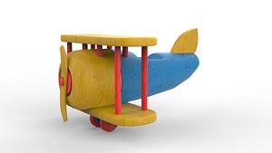 Wooden Airplane Toy 3D model