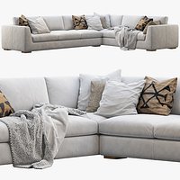 Modena Taper Arm L-Sectional sofa