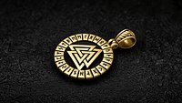 Viking-style Pendant with Valknut  Runes 3D Model for Printing