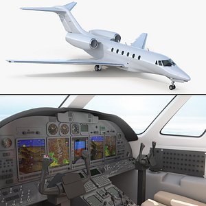 3D medium sized business jet model