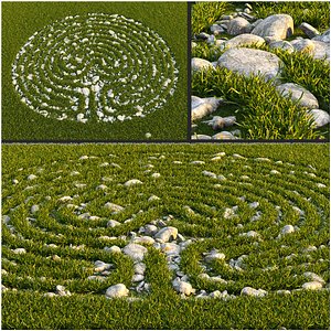 A maze of boulders model