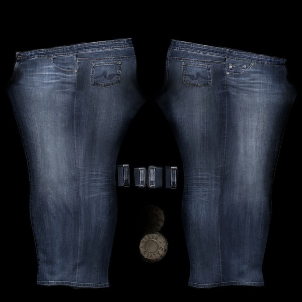 3D Womens Skinny Unbuttoned Jeans model - TurboSquid 1755409