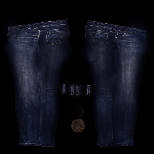 3D Womens Skinny Unbuttoned Jeans model - TurboSquid 1755409