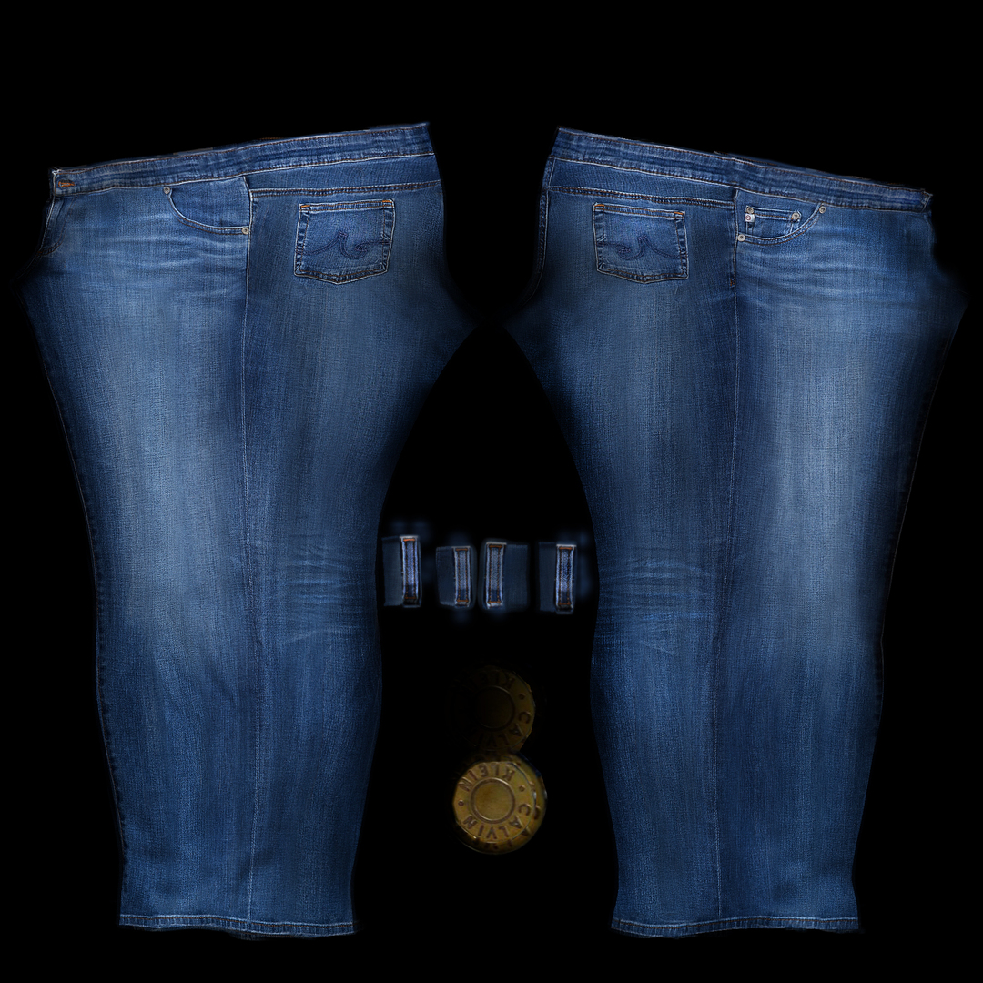 3D Womens Skinny Unbuttoned Jeans model - TurboSquid 1755409