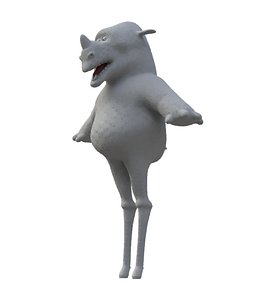 rhino bird beasts 3D
