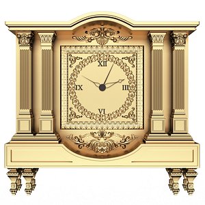 Classic Clock 09 Gold 3D model