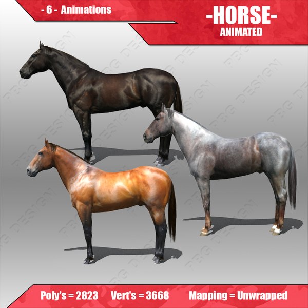 3dsmax horse animations