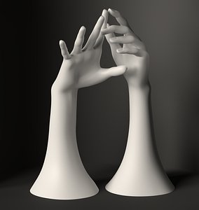 3D Female hands pose realistic 3D print model