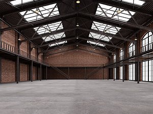 Warehouse industrial interior 3D model 3D model