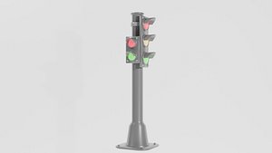 Traffic Light Low Poly Game Ready Asset