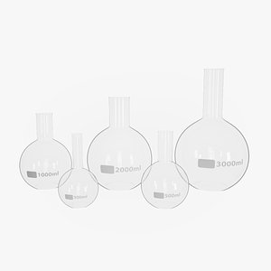 3D model flat flasks 5 -