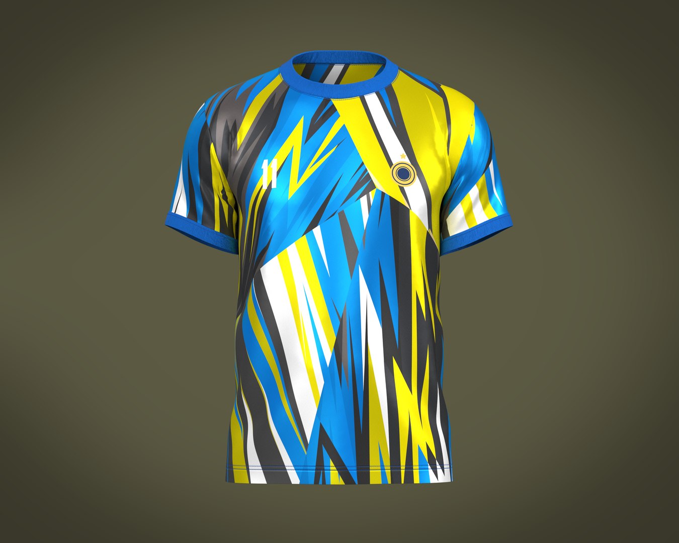 Soccer Football Mustard Yellow With Blue Jersey Player-11 model -  TurboSquid 2038633