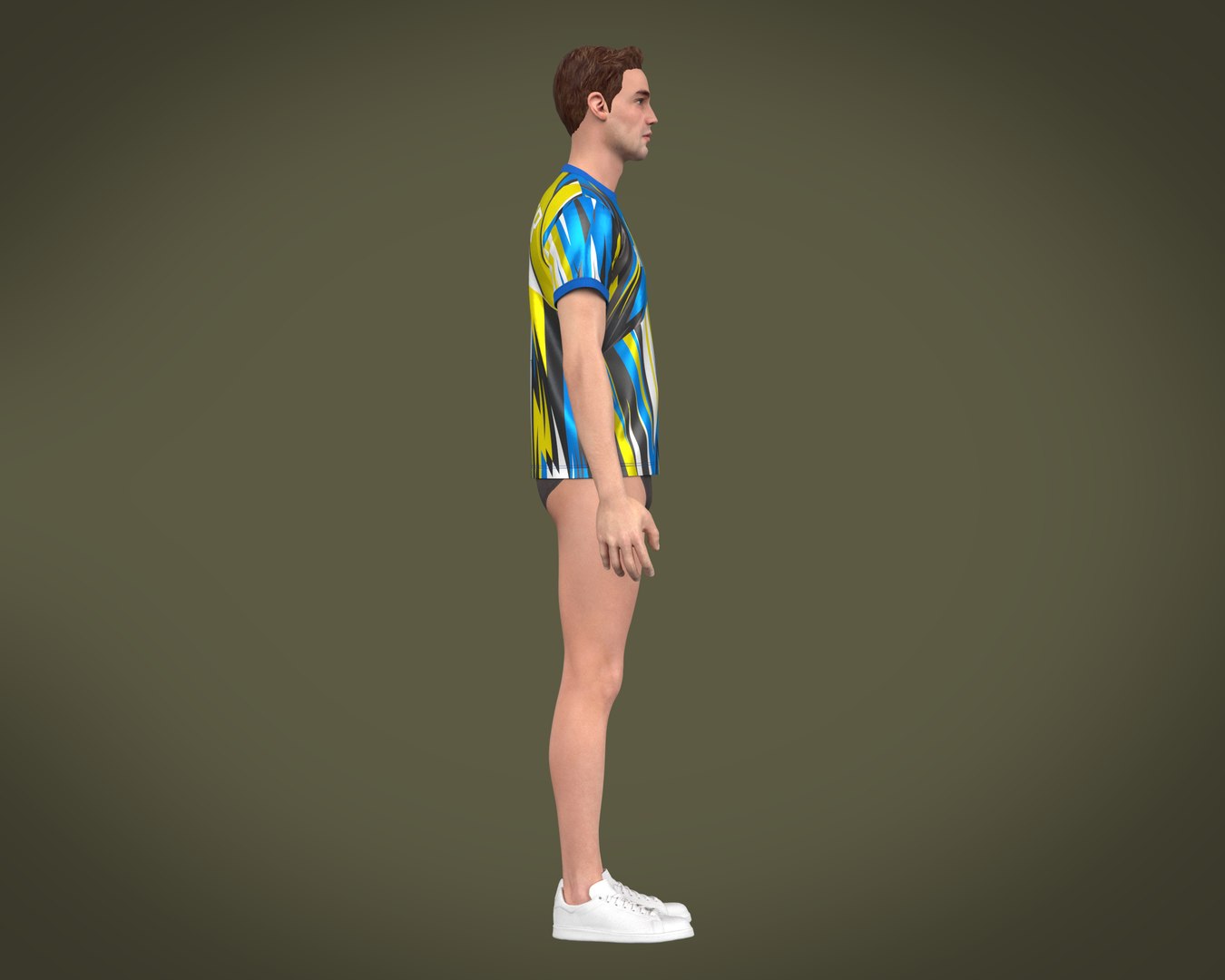 Soccer Football Mustard Yellow With Blue Jersey Player-11 model -  TurboSquid 2038633