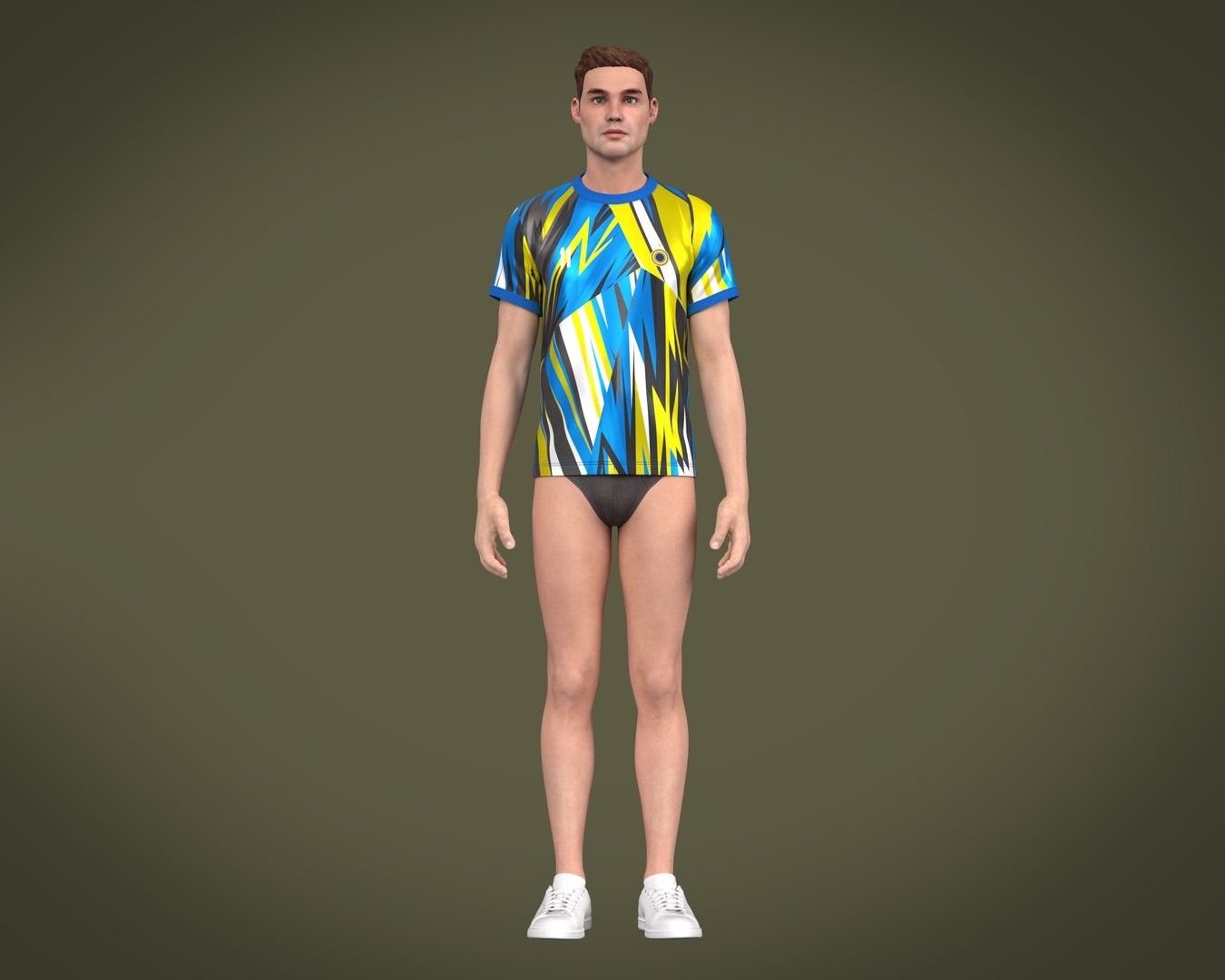 Soccer Football Mustard Yellow With Blue Jersey Player-11 model -  TurboSquid 2038633