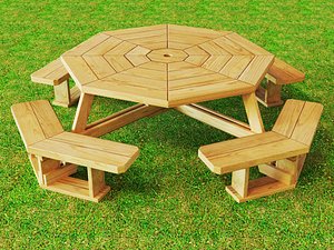 3D model picnic table