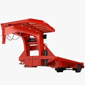 3D Gooseneck Pickup Truck Trailer 01