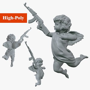 cupid angel for valentines day with gun 3D 3D
