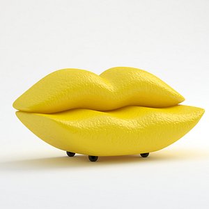 Lips Sofa yellow 3D model